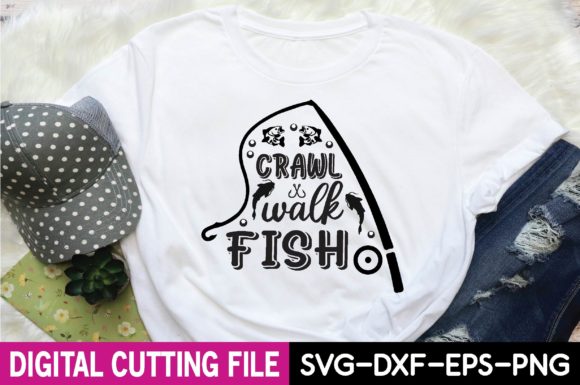 Crawl Walk Fish Svg