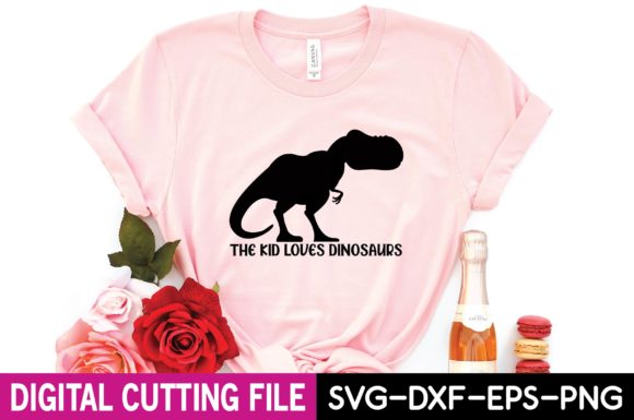 The KID LOVES DINOSAURS SVG