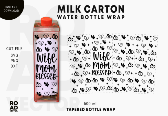 Wife Mom Blessed Milk Carton Bottle Wrap